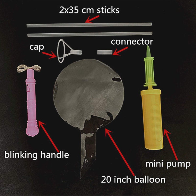 UZER LED Light Up Bobo Balloons with Sticks,10 Packs Flashing Handles,20 Inches Bubble Bobo Balloons,70 cm Sticks,Christmas Birthday Party Decoration - Image 4